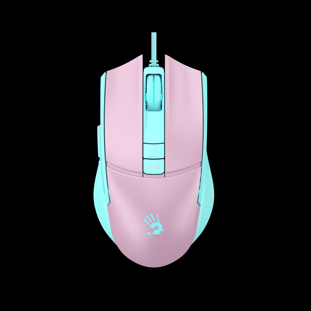 A4tech Bloody Myš L65 Max,  podsvícená herní myš,  12000 DPI,  USB,  Růžová0 