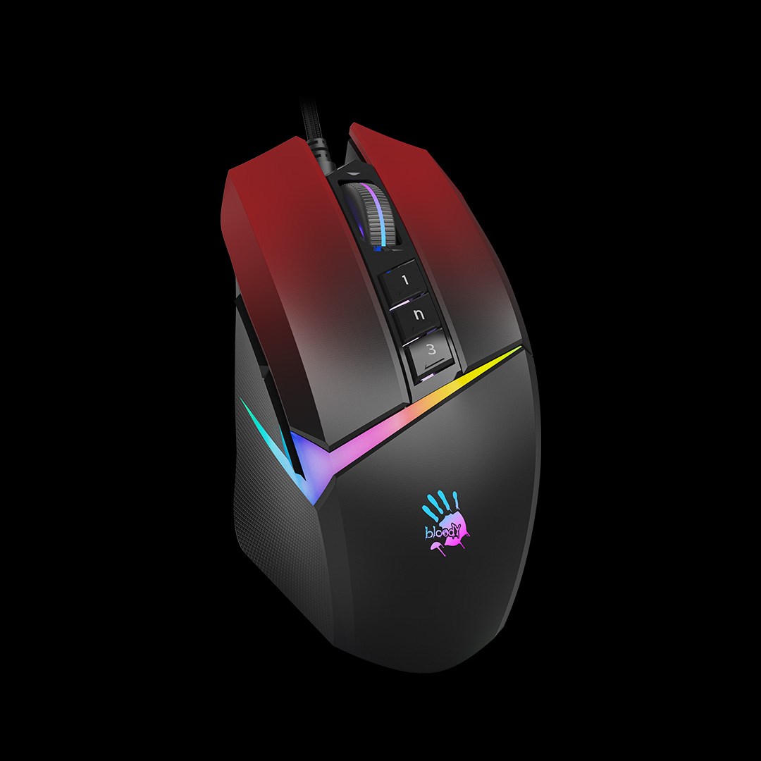 A4tech Bloody Myš W60 Max Activated,  podsvícená herní myš,  12000 DPI,  USB,  Černo-Červená1 