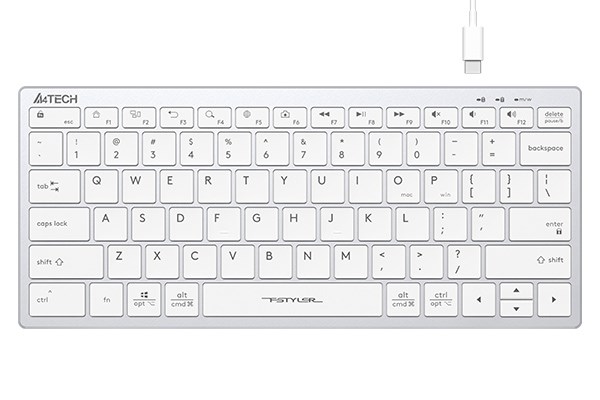 A4tech Klávesnice FX51, kancelářská klávesnice, membránová, bezdrátová, CZ/SK, Bílá0 