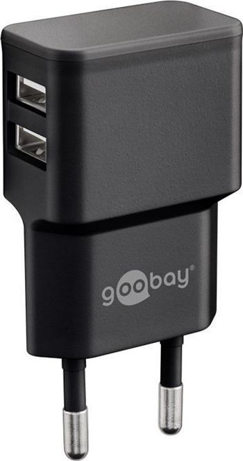 Goobay Napájecí a nabíjecí adaptér 230V na 2x USB,  max.2, 4A,  černý0 