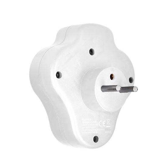 Solight rozbočka s USB A+C rychlonabíječkou 20W PD,  2 x 10A,  bílá,  vypínač0 