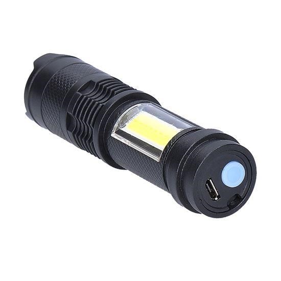 Solight LED nabíjecí kapesní svítilna se zoomem,  100lm + 70lm,  Li-Ion,  USB,  černá5 