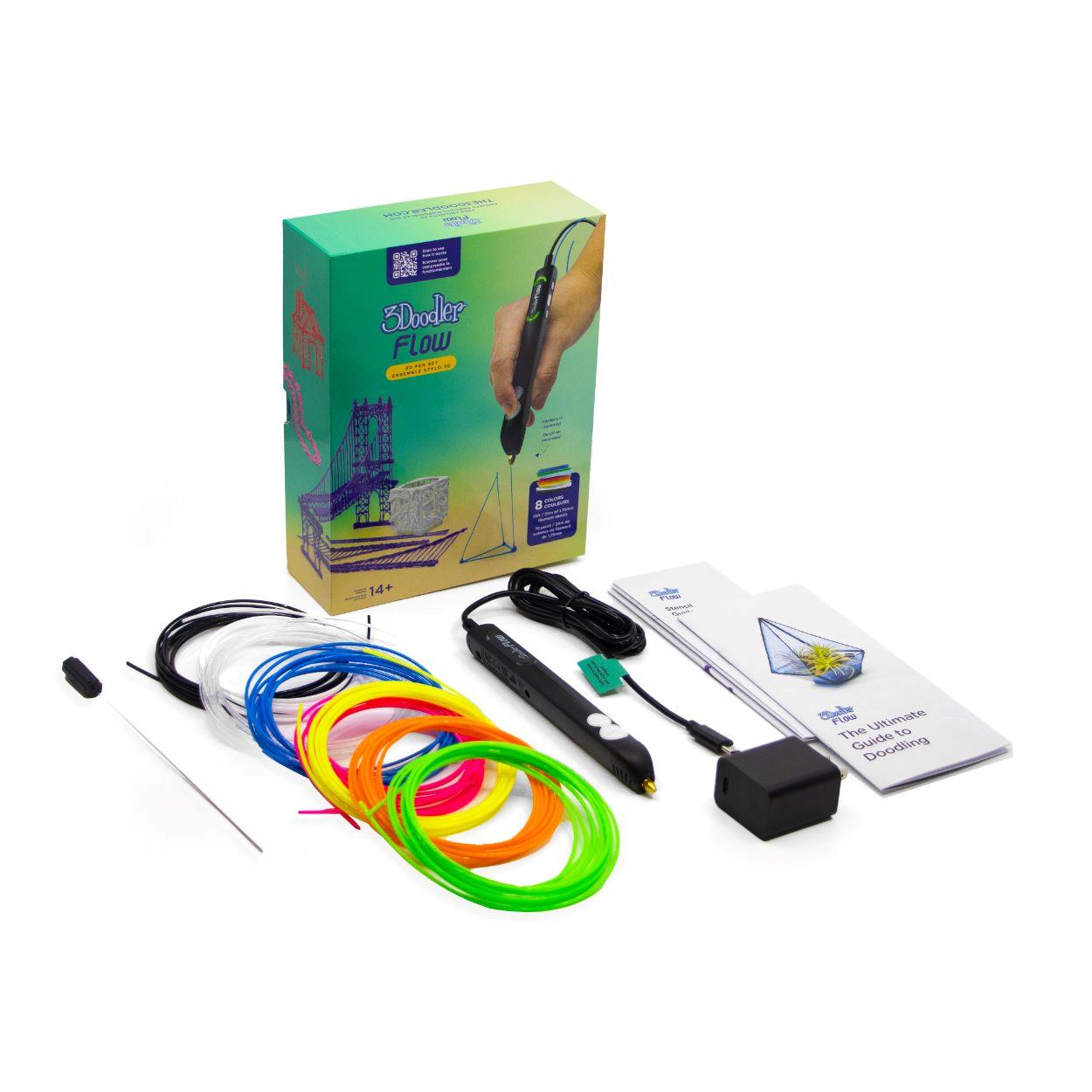 3Doodler 3D pero FLOW + 8 PLA náplní a 3D šablona6 