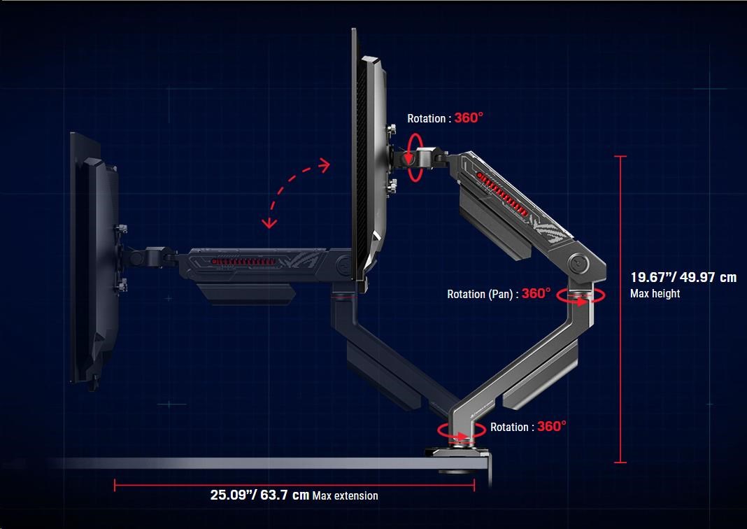 ASUS  AAS01 ROG Ergo Monitor Arm5 