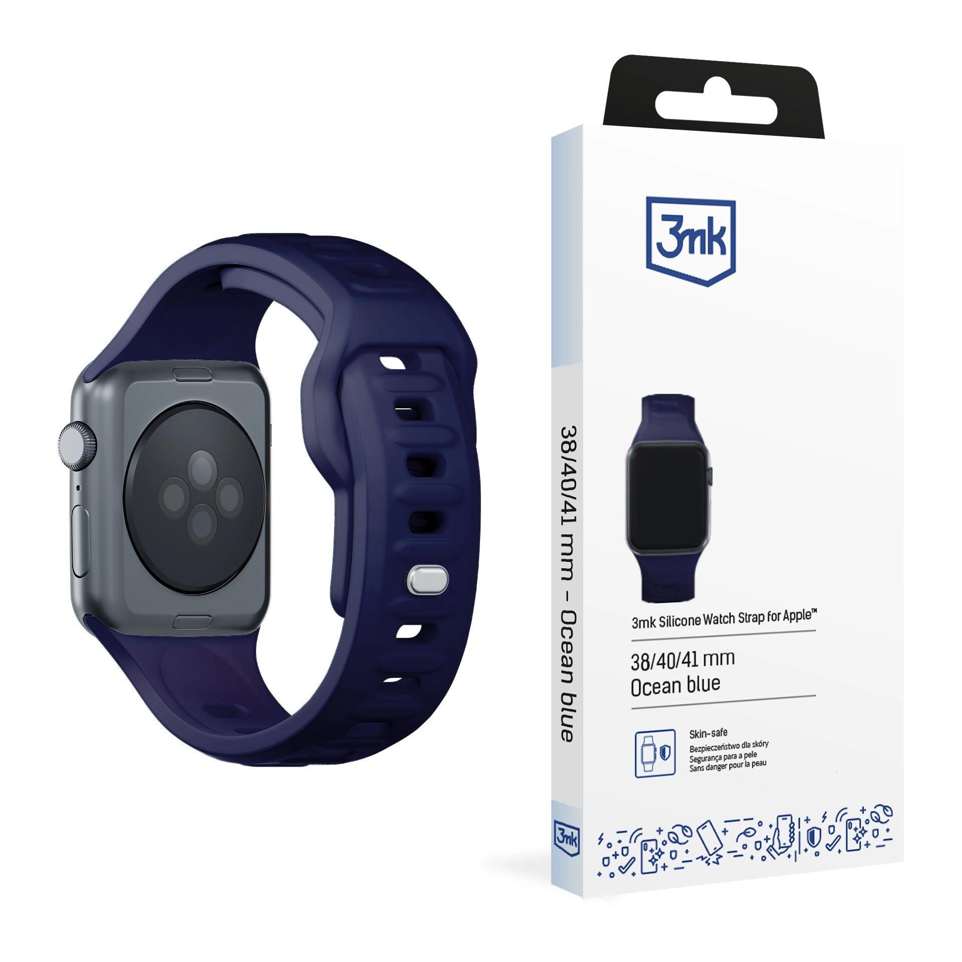 3mk Silicone Watch Strap pro Apple 38/40/41 mm Ocean Blue4 