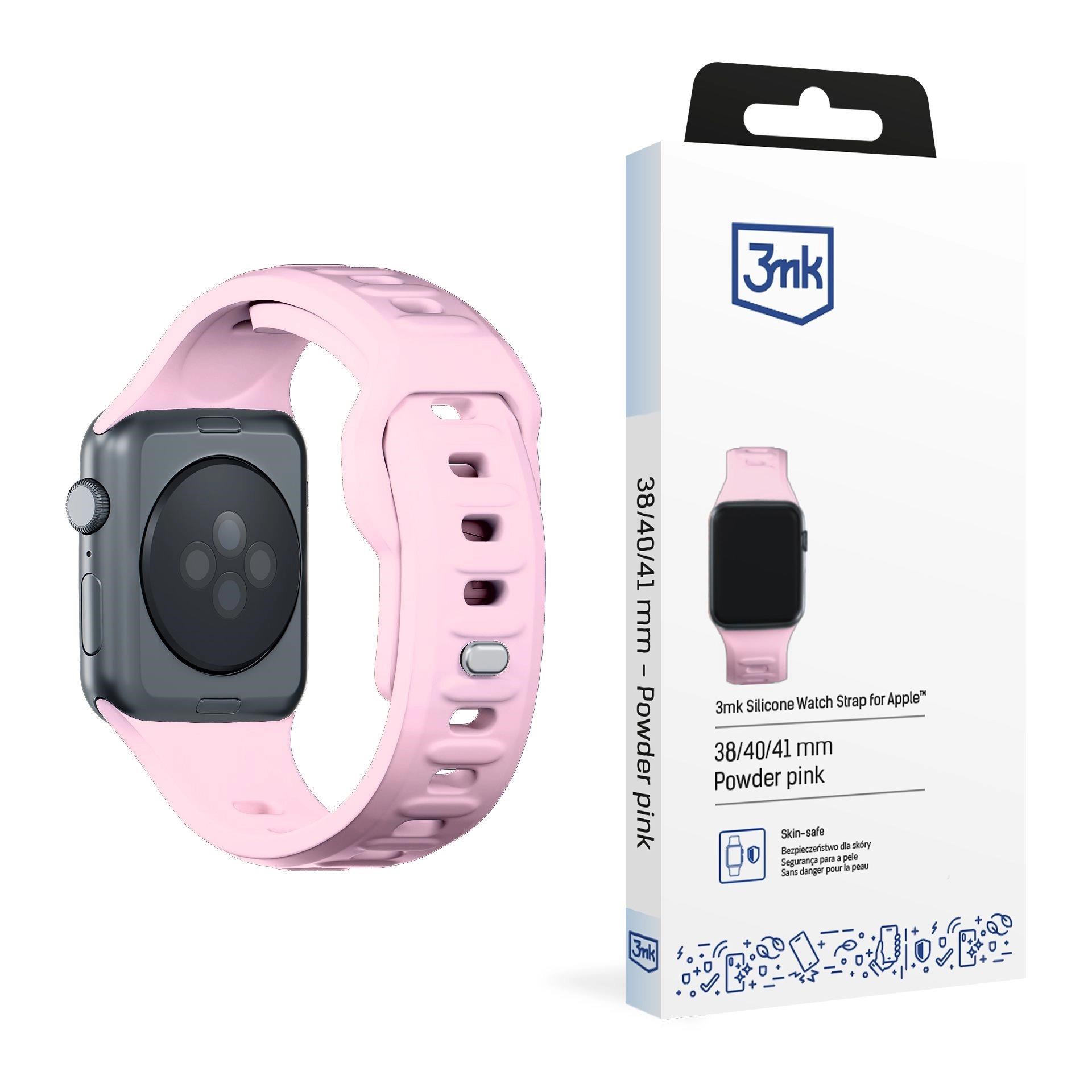 3mk Silicone Watch Strap pro Apple 38/40/41 mm Powder Pink6 