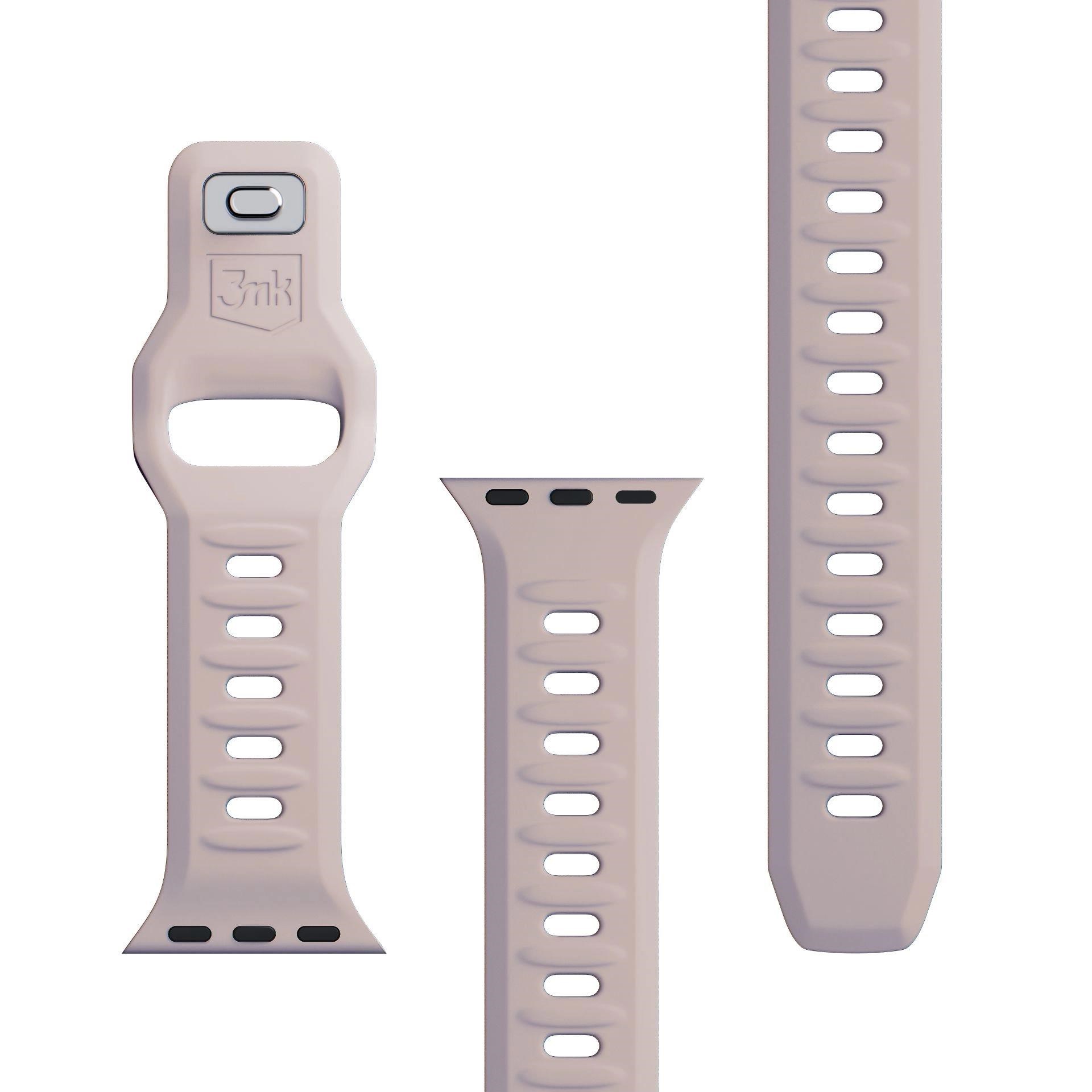 3mk Silicone Watch Strap pro Apple 42/44/45/49 mm Latte3 