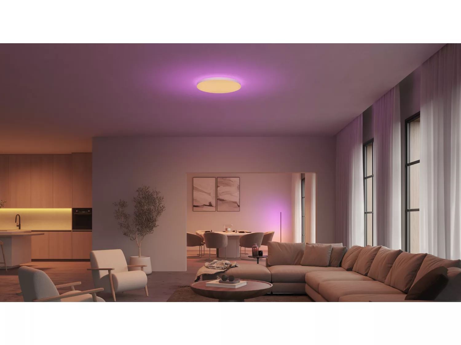 PHILIPS Fair Stropní svítidlo Datura Hue slim ceiling RD XL, 67W - bílá2 