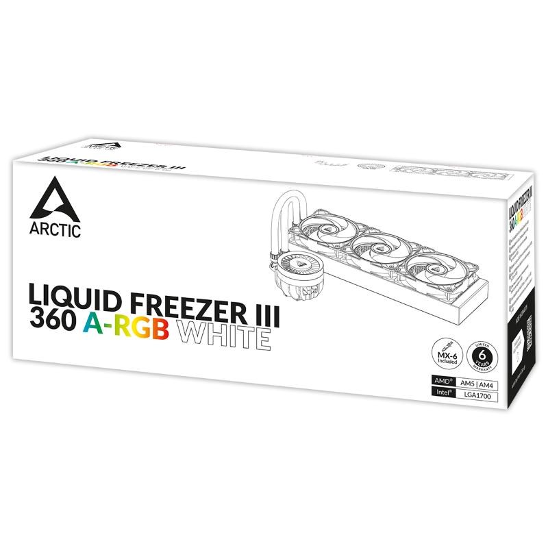 ARCTIC Vodní chladič Liquid Freezer III 360 ARGB,  3x120mm,  AM5,  LGA1851,  bílá4 