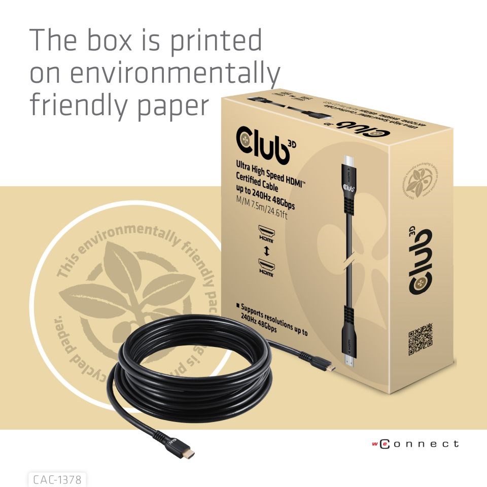 Club3D Kabel HDMI,  Ultra Rychlý HDMI™ Certifikovaný Cable,  4K120Hz/  8K60Hz,  7.5m6 
