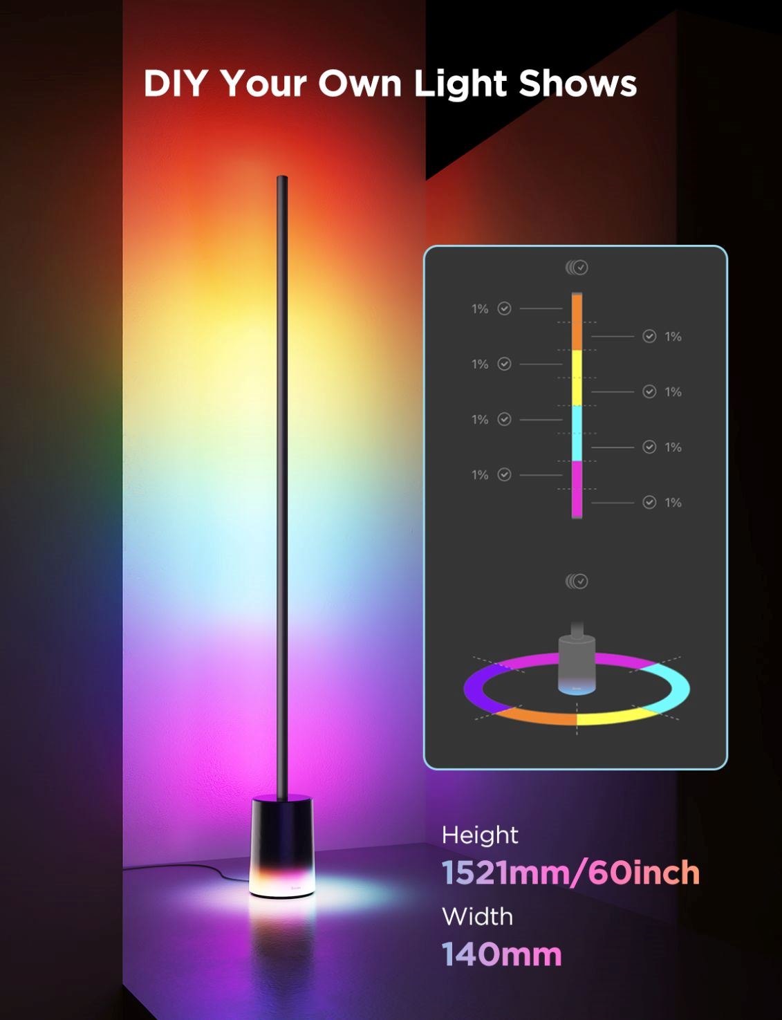 Govee Floor Lamp 2 MATTER RGBICWW Smart lampa5 