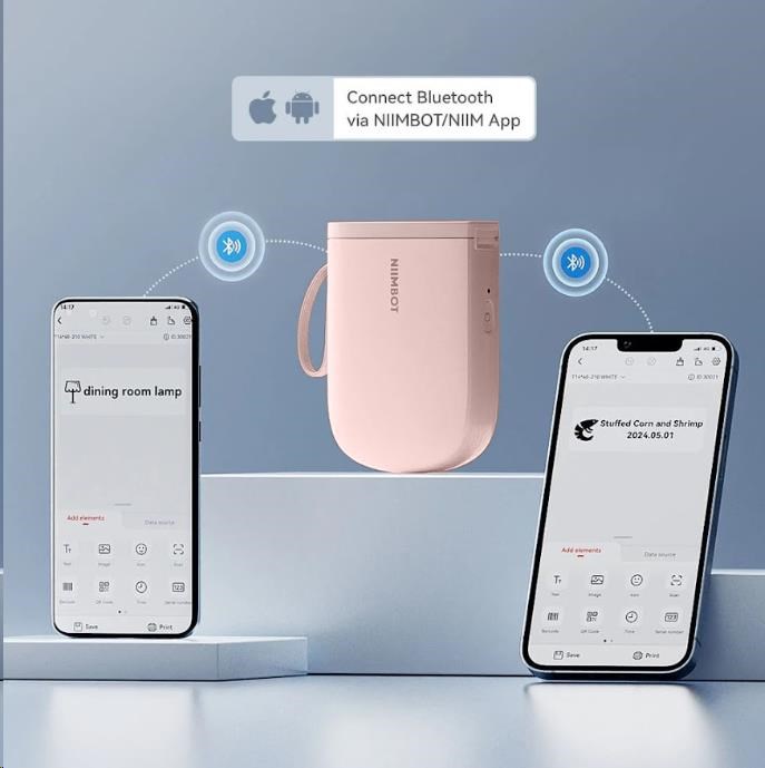 Niimbot Tiskárna štítků D11-H Smart, růžová + role štítků 160 ks0 