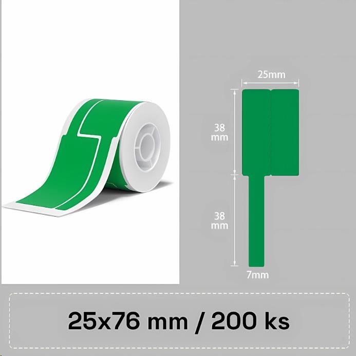 Niimbot štítky na kabely T 25x76mm 200ks Zelené pro B21,  B21S,  B3,  B1S1 
