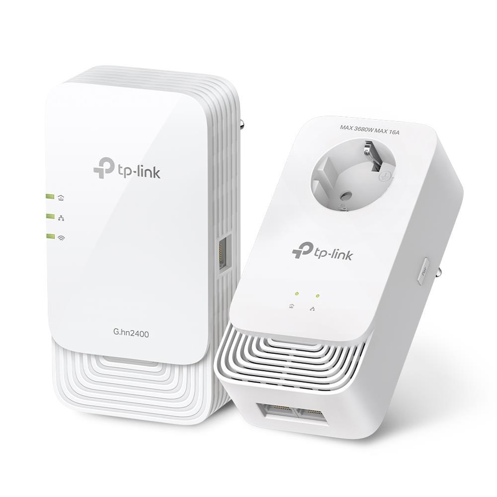 TP-Link PGW2440 KIT EasyMesh WiFi6 průchozí powerline set (G.hn2400,AX1800,2,4GHz/5GHz,3xGbE)0 