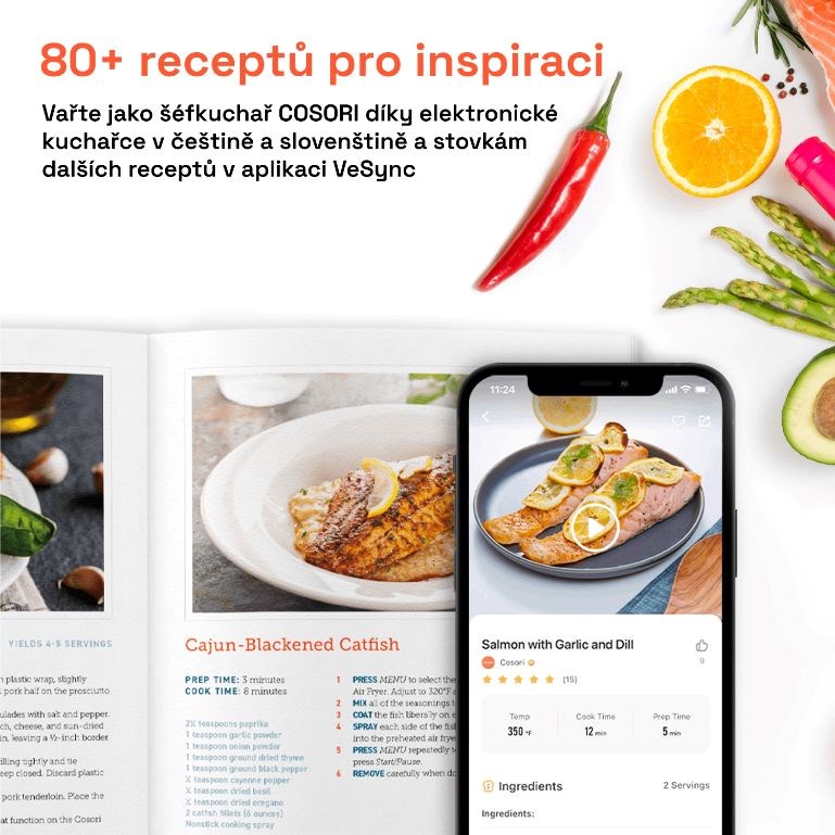 Cosori P653 PREMIUM II Plus Chef edition 6,2l horkovzdušná fritéza9 