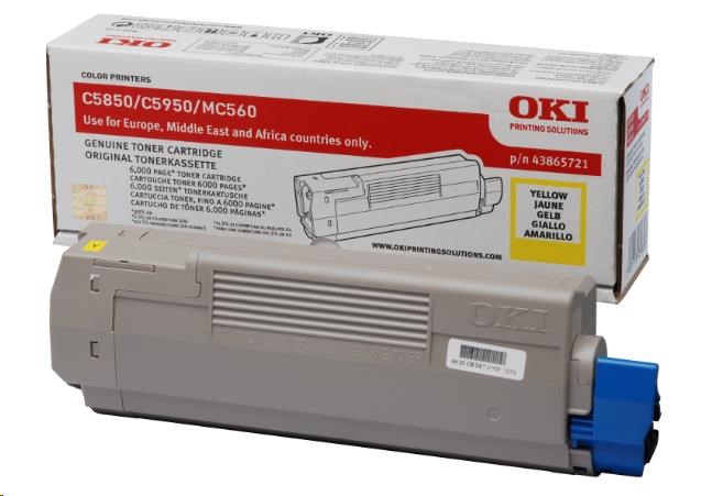 Žltý toner OKI pre C5850/ C5950/ MC560 (6 000 strán)0 