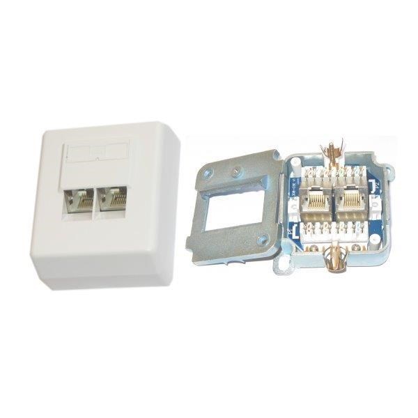 Zásuvka Profi STP 2x RJ45 Cat5E,  krone,  na omítku0 