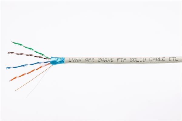 FTP kabel LYNX,  Cat5E,  drát,  PVC,  Dca,  šedý,  305m0 