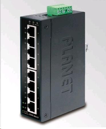 Planet switch ISW-801T, 8x 10/ 100, DIN, IP30, rozšířený teplotní rozsah -40~75 st.C