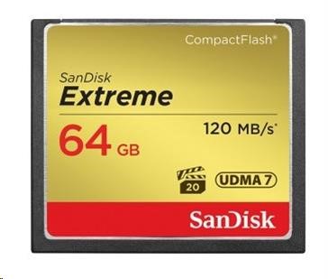 SanDisk Compact Flash 64GB Extreme (R:120/ W:85 MB/ s) UDMA70 