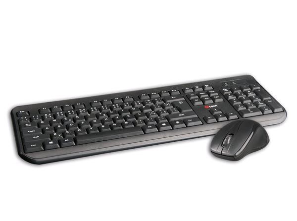C-TECH klávesnica a myš WLKMC-01,  USB,  čierna,  bezdrôtová,  CZ+SK0 
