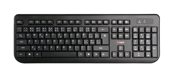 C-TECH klávesnica a myš WLKMC-01,  USB,  čierna,  bezdrôtová,  CZ+SK1 