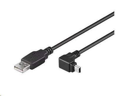 Kábel USB PREMIUMCORD 2.0 Konektor A-Mini B (5pin),  uhlový 1, 8 m0 
