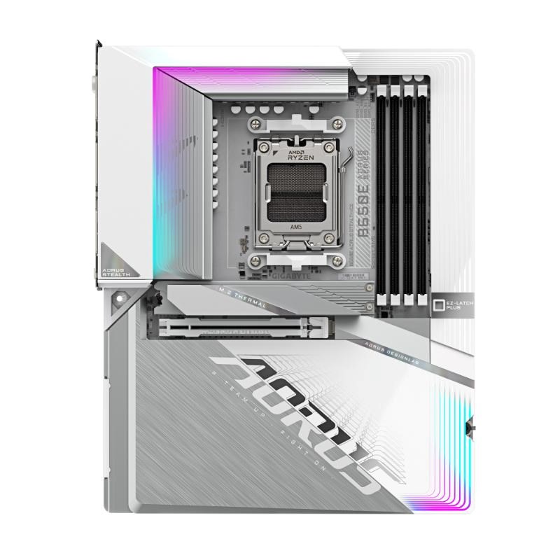 GIGABYTE MB Sc AM5 B650E AORUS STEALTH ICE,  AMD B650,  4xDDR5,  2x HDMI,  1xUSB-C,  WI-FI,  E-ATX4 