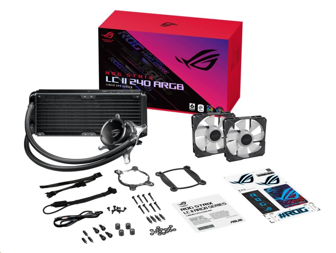 ASUS vodní chladič CPU AIO ROG STRIX LC II 240 ARGB,  2x120mm,  LGA1851,  AM41 