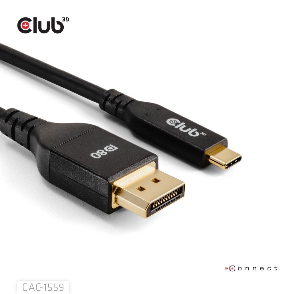 Club3D Kabel USB-C na DisplayPort 2.1,  10K60Hz,  DSC1.2,  UHBR10,  1m3 