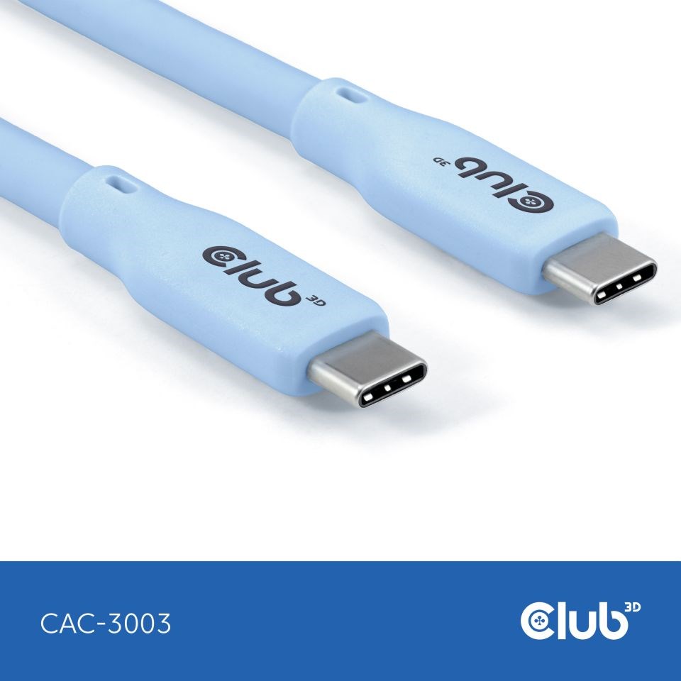 Club3D Kabel USB-C 4.0,  20Gbps,  4K60Hz,  PD 240W,  2m,  modrá0 