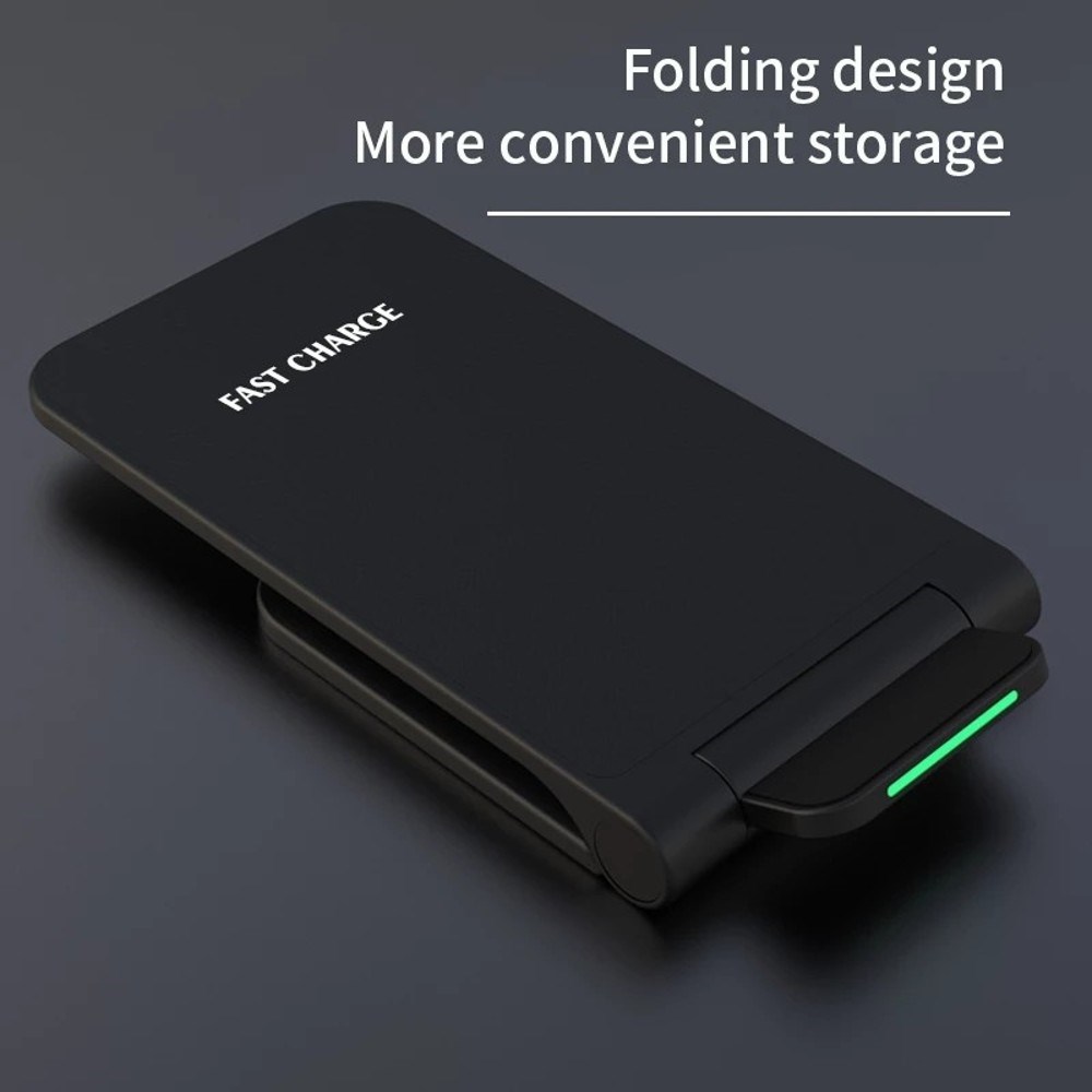 1stCOOL bezdrátová QI nabíječka H18, skládací stojánek, USB-C, černá5 