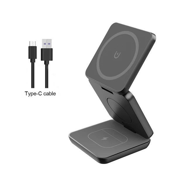 1stCOOL bezdrátová skládací QI nabíječka 3v1,  MagSafe,  USB-C,  černá8 