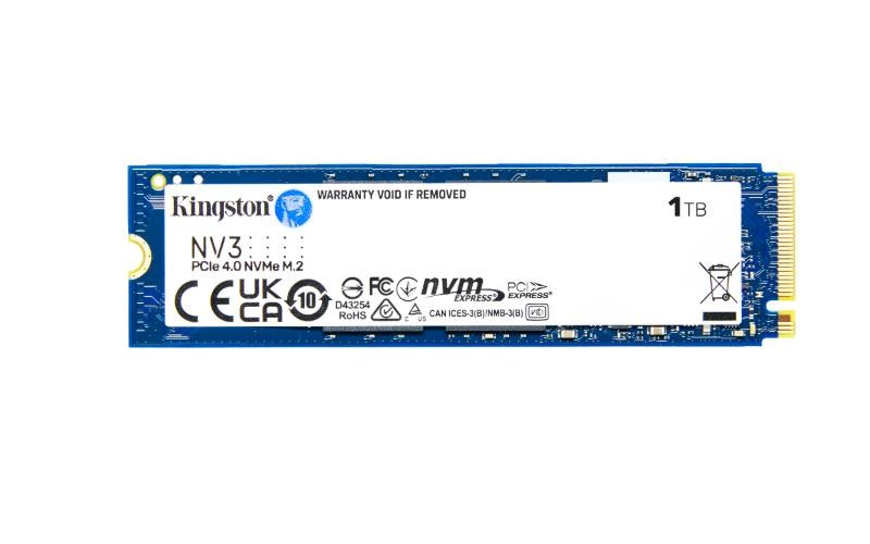 Kingston SSD 1TB NV3, M.2 2280, NVMe PCIe Gen4x4, (R: 6000MB/s; W: 4000MB/s)3 