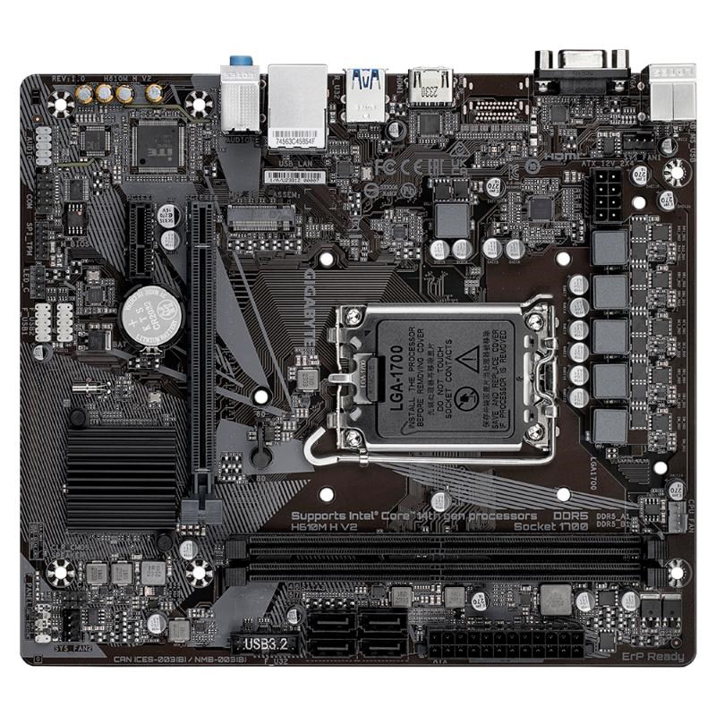 GIGABYTE MB Sc LGA1700 H610M H V2,  Intel H610,  2xDDR5,  1xHDMI,  1xVGA,  mATX2 