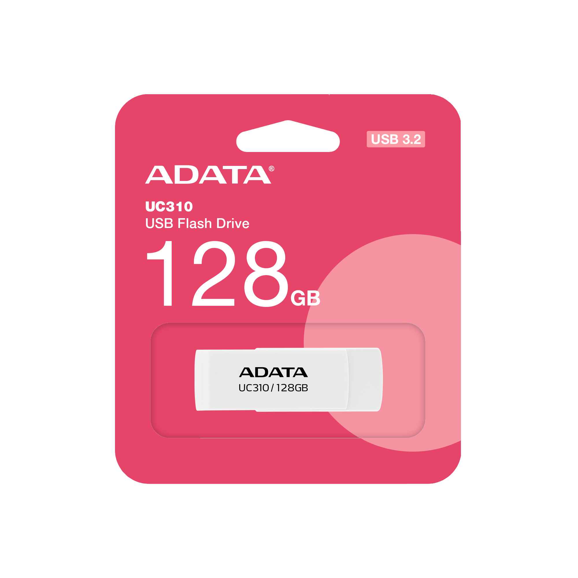 ADATA Flash Disk 128GB UC310,  USB 3.2,  bílá1 