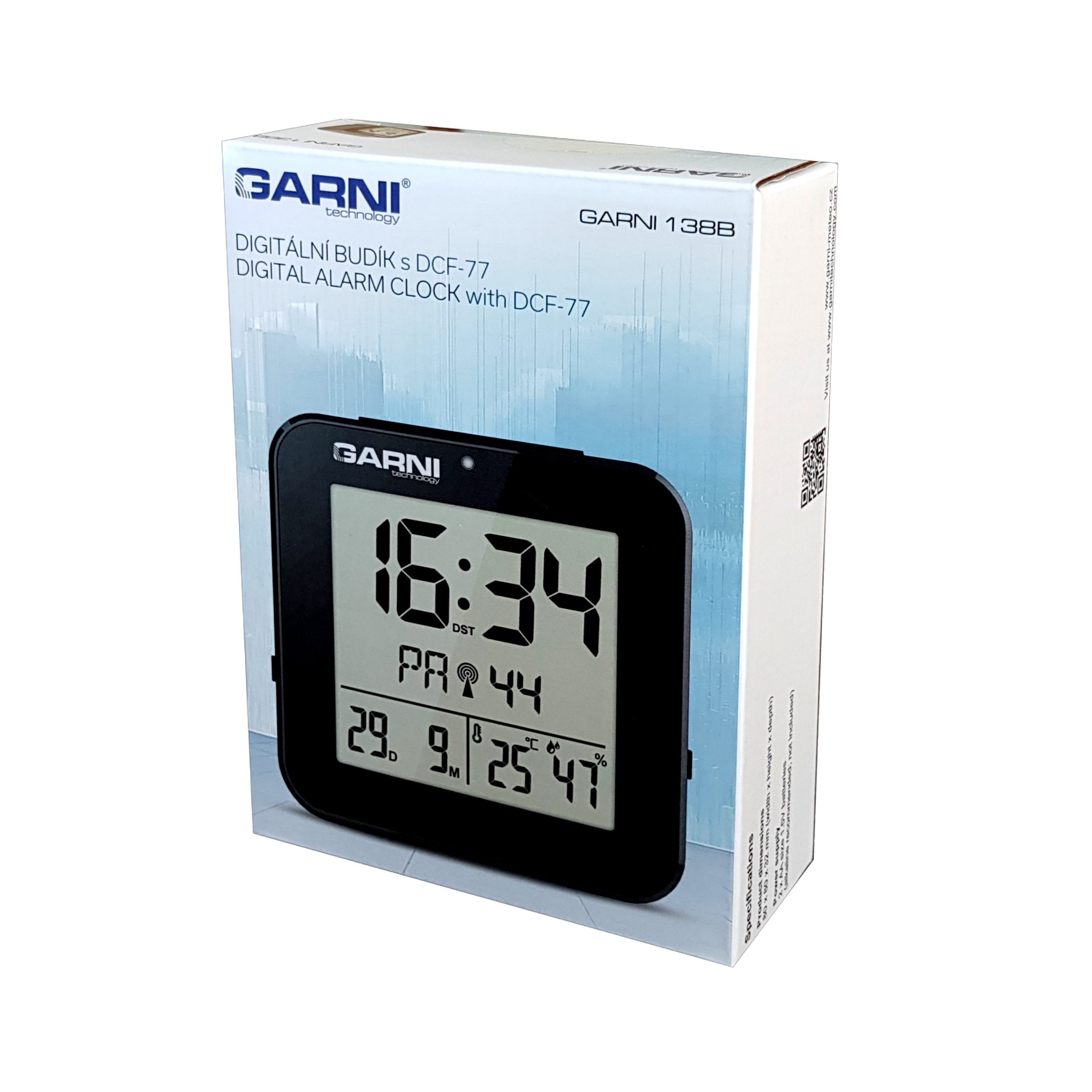GARNI 138B - digitální budík s teploměrem a vlhkoměrem, černá5 