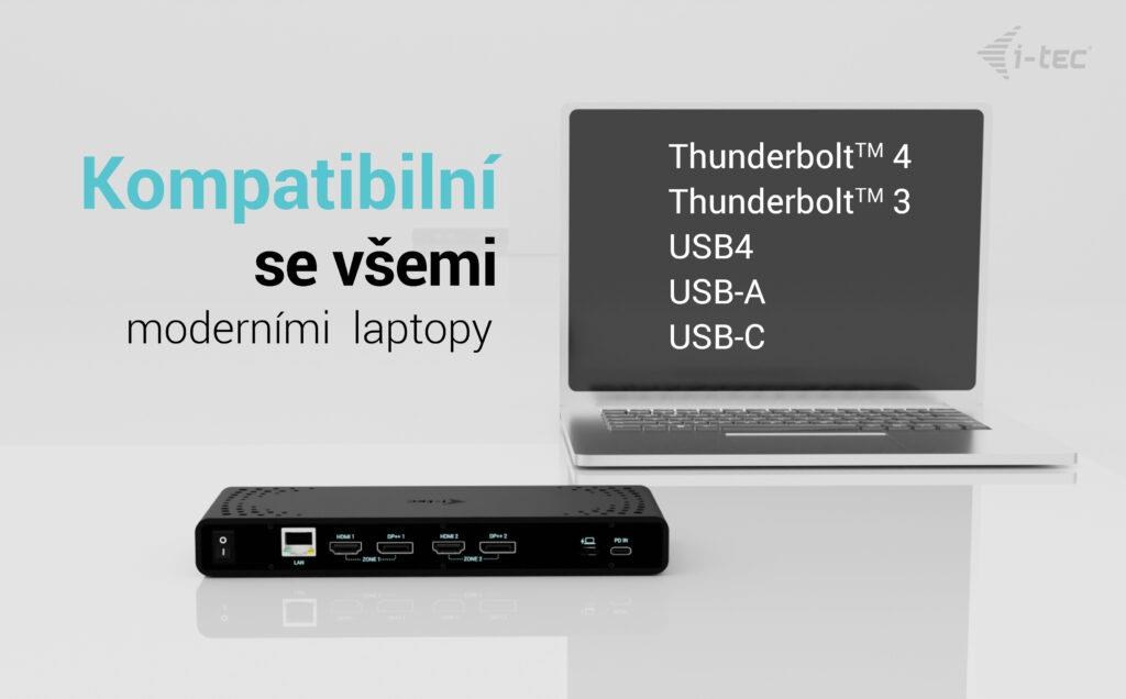 i-tec Universal Dual 4K Display Docking Station,  Power Delivery 85W + i-tec USB-C Charger 100W4 