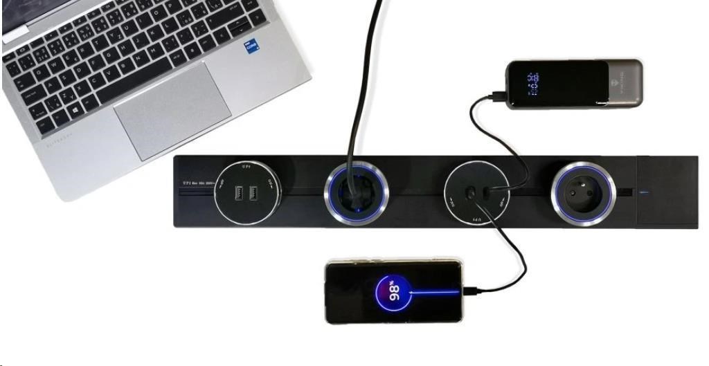 Viking zásuvkový modul A10,  LED světlo 3W,  černá1 