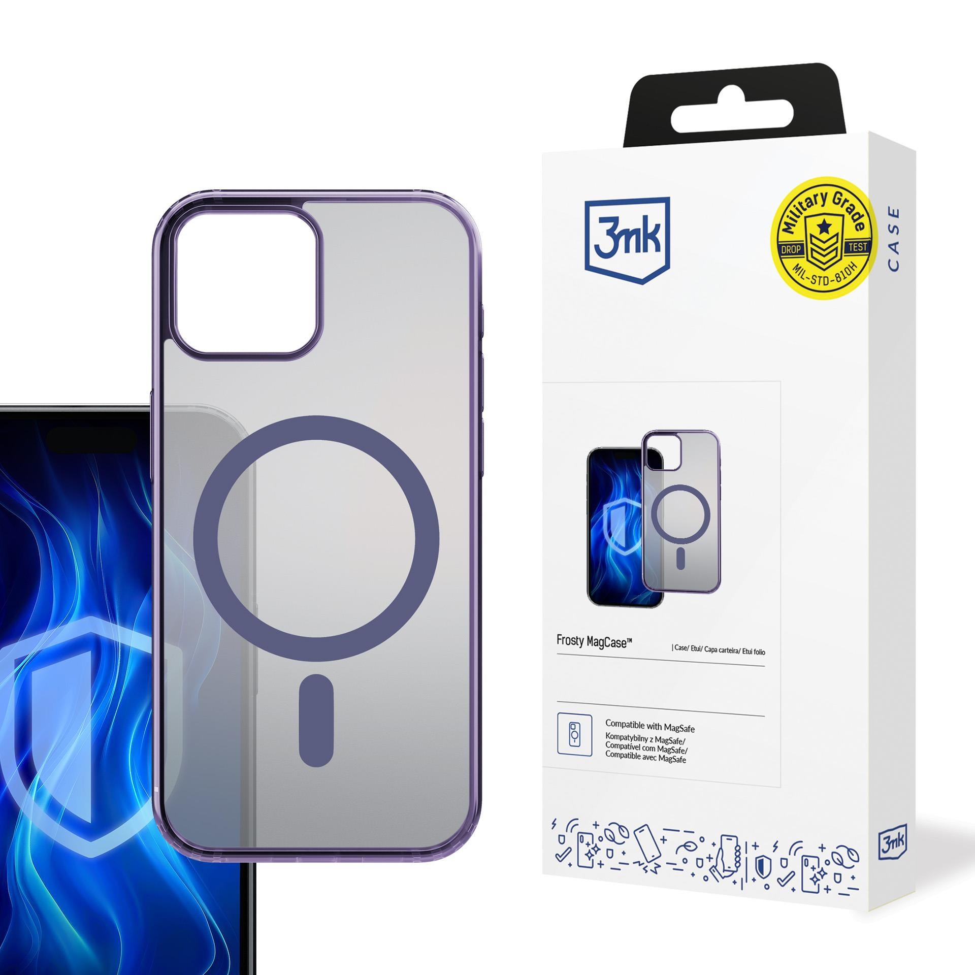 3mk ochranný kryt Frosty MagCase Purple pro Apple iPhone 130 