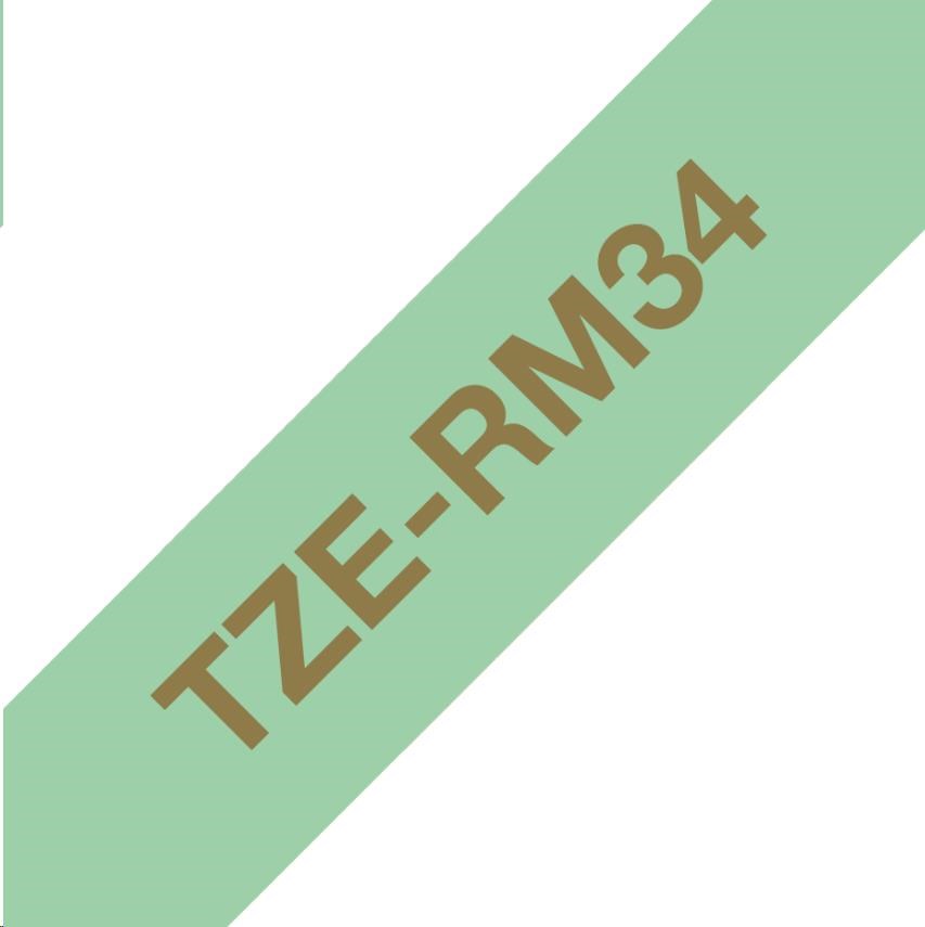 BROTHER TZE-RM34 - 12 mm široká kazeta s TZ páskou, 4 m TEXTILNÁ páska - na výrobu darčekov - MATNÁ PÁSKA, ZLATÝ POTISK4 