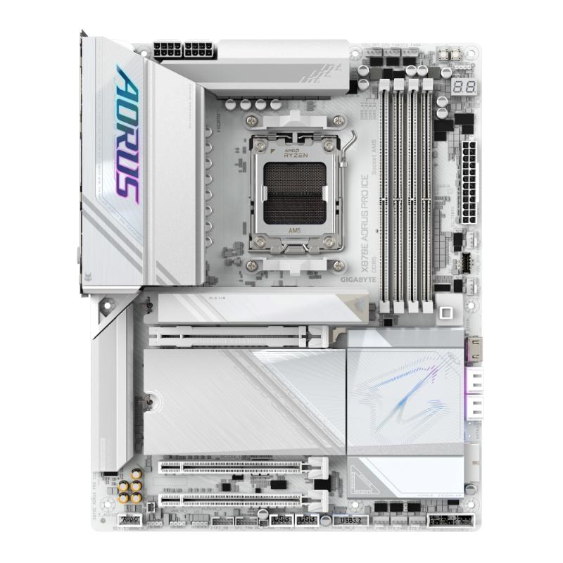 GIGABYTE MB Sc AM5 X870E AORUS PRO ICE,  AMD X870,  4xDDR5,  2xHDMI,  2xUSB4,  WiFi3 