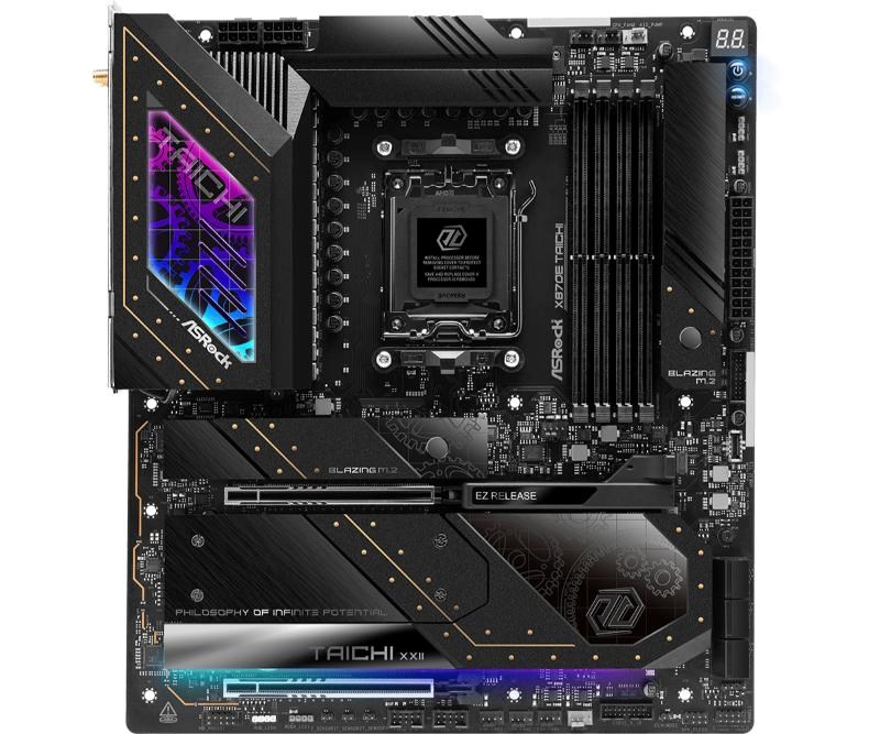 ASRock MB Sc AM5 X870E TAICHI,  AMD X870,  4xDDR5,  1xHDMI,  2xThunderbolt,  WI-FI4 