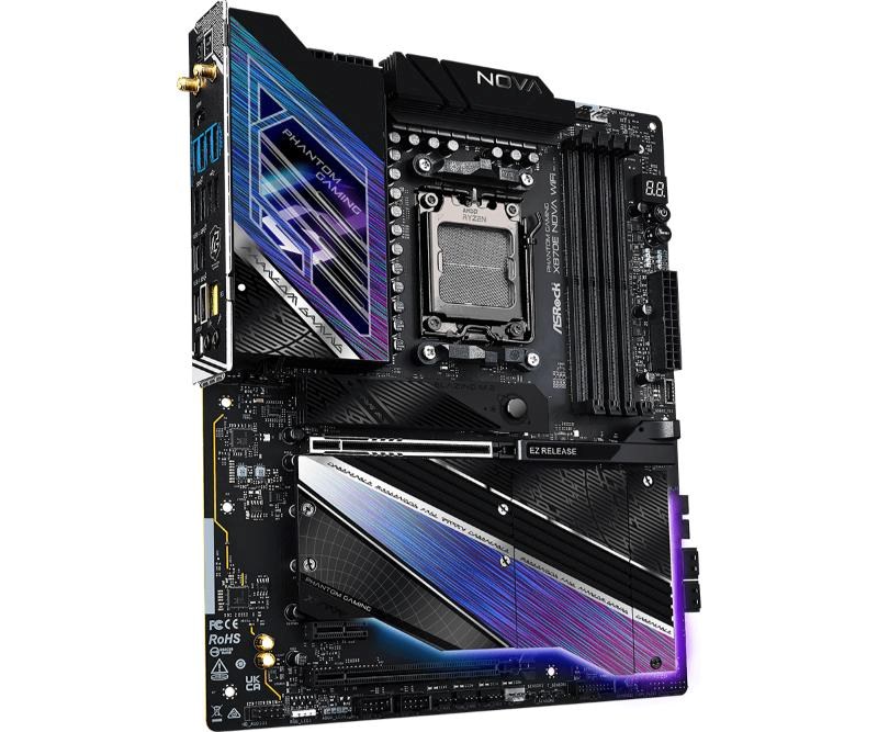 ASRock MB Sc AM5 X870E NOVA WIFI, AMD X870, 4xDDR5, 1xHDMI, 2xThunderbolt, WI-FI4 