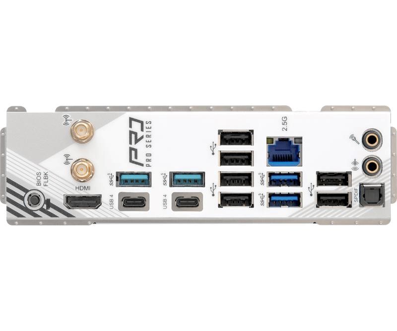 ASRock MB Sc AM5 X870 PRO RS WIFI,  AMD X870,  4xDDR5,  1xHDMI,  2xUSB4,  WI-FI4 