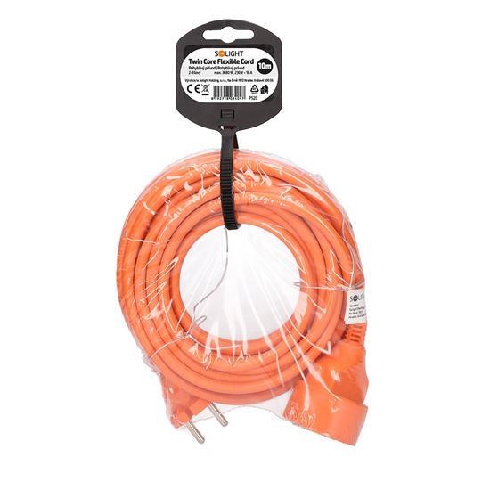 Solight 1z pohyblivý přívod - spojka,  10m,  2 x 1, 5mm2,  oranžová2 
