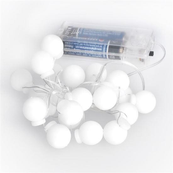 Solight LED vianočná reťaz farebné gule, 20x LED, 2m, 2x AA2 