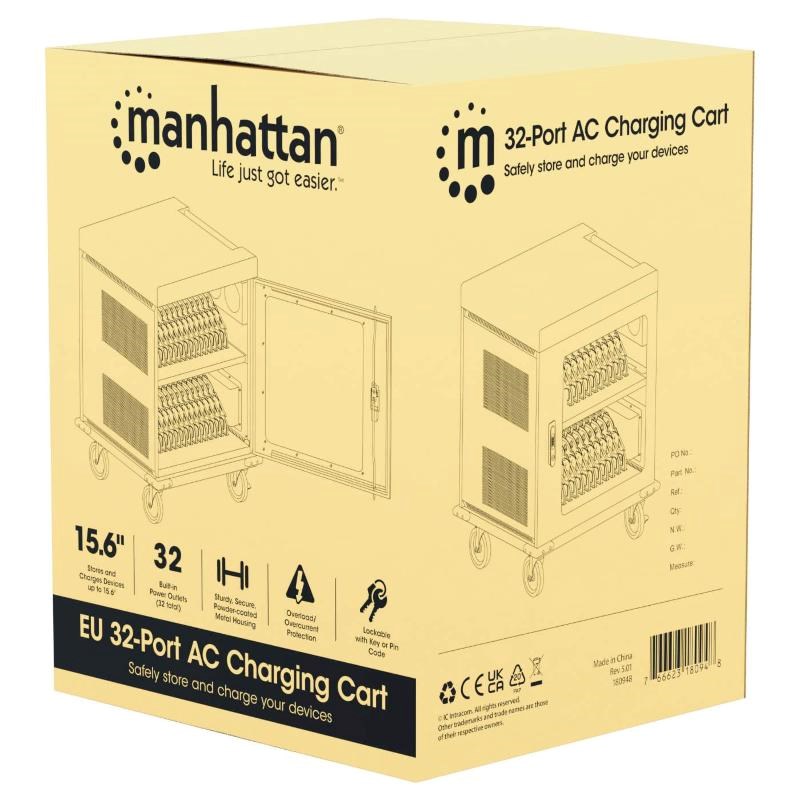 MANHATTAN nabíjecí vozík na notebooky - 32 míst,  32 portů,  Až 15, 6