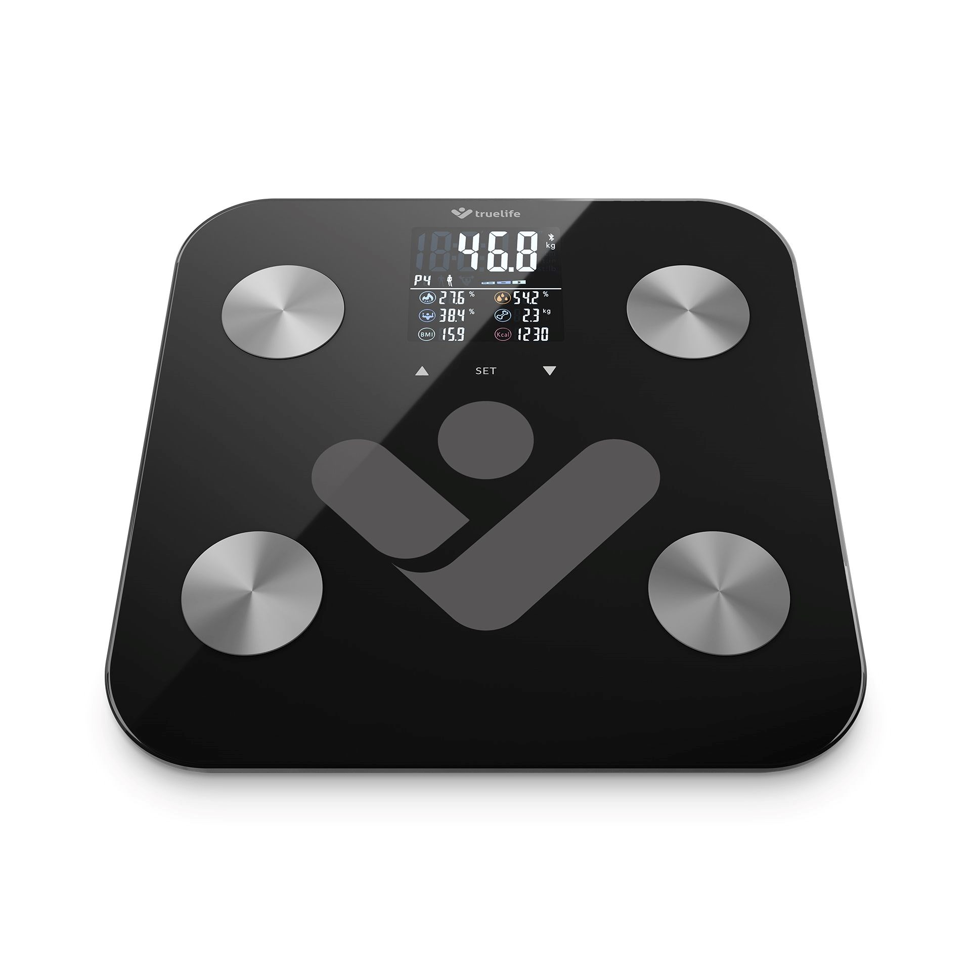 TrueLife FitShape S6 BT - Bioelektrická impedanční bluetooth váha - černá5 