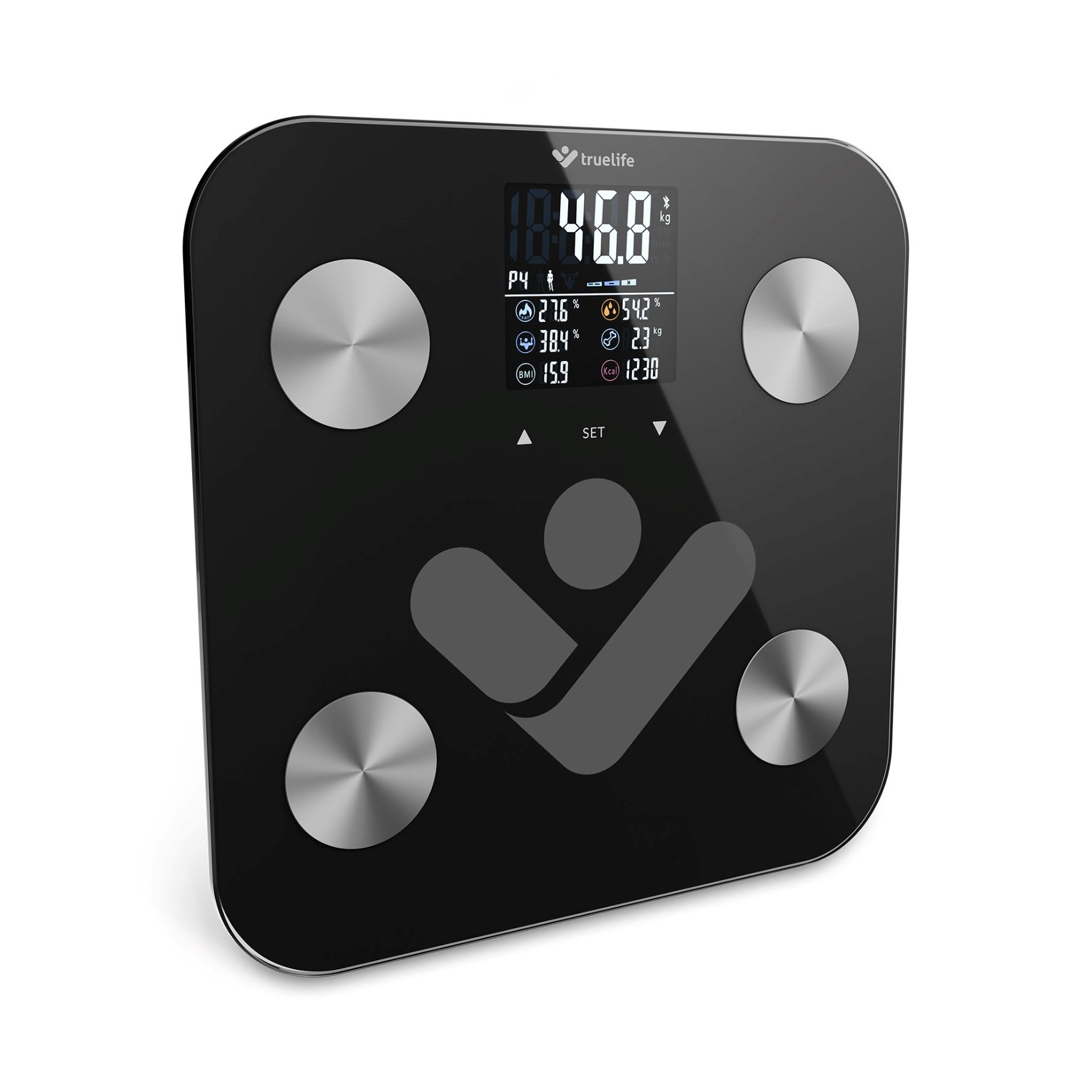 TrueLife FitShape S6 BT - Bioelektrická impedanční bluetooth váha - černá9 